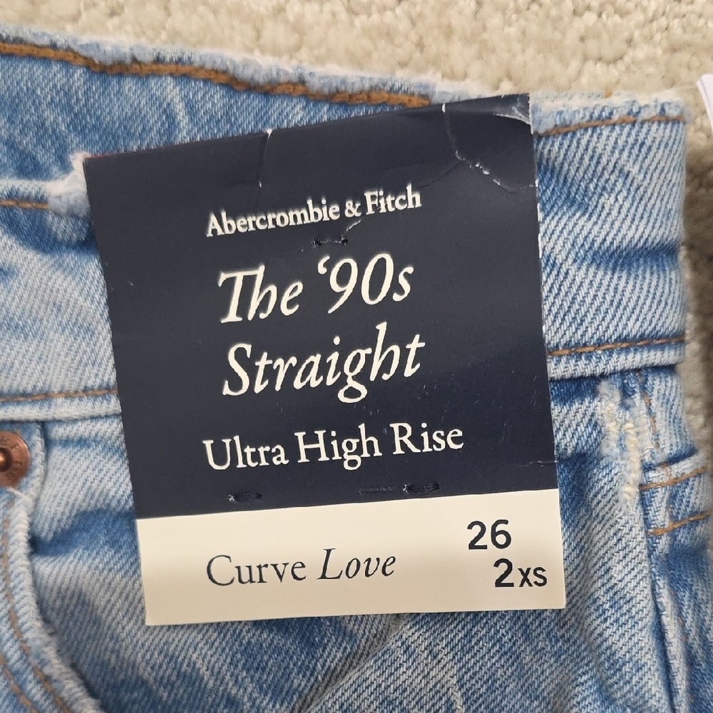 Abercrombie & Fitch Blue Straight Leg Jeans - Picture 3 of 5